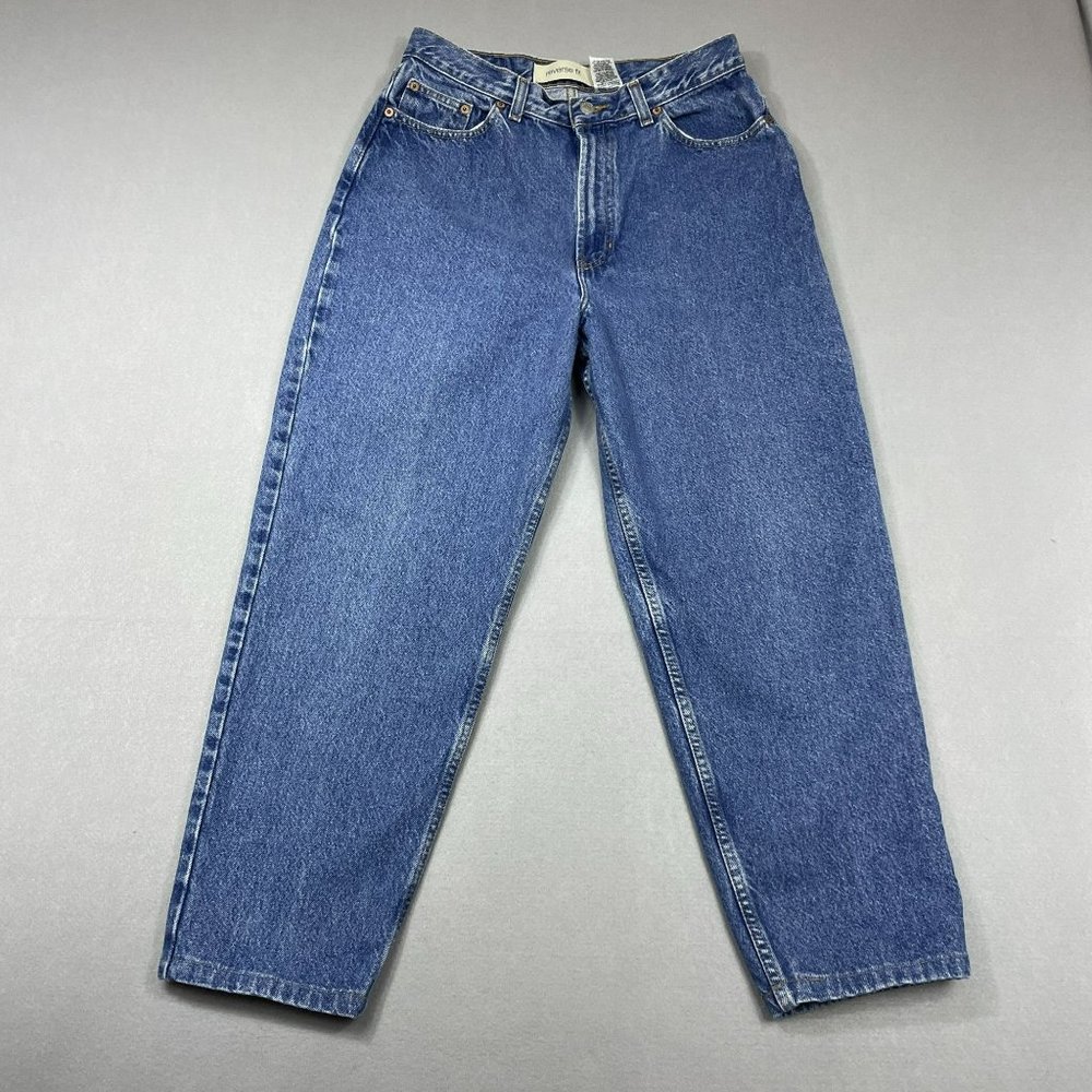 Gap Reverse Fit High Waist Baggy Taper Jeans Womens 12 Blue Medium Wash Y2K 2009